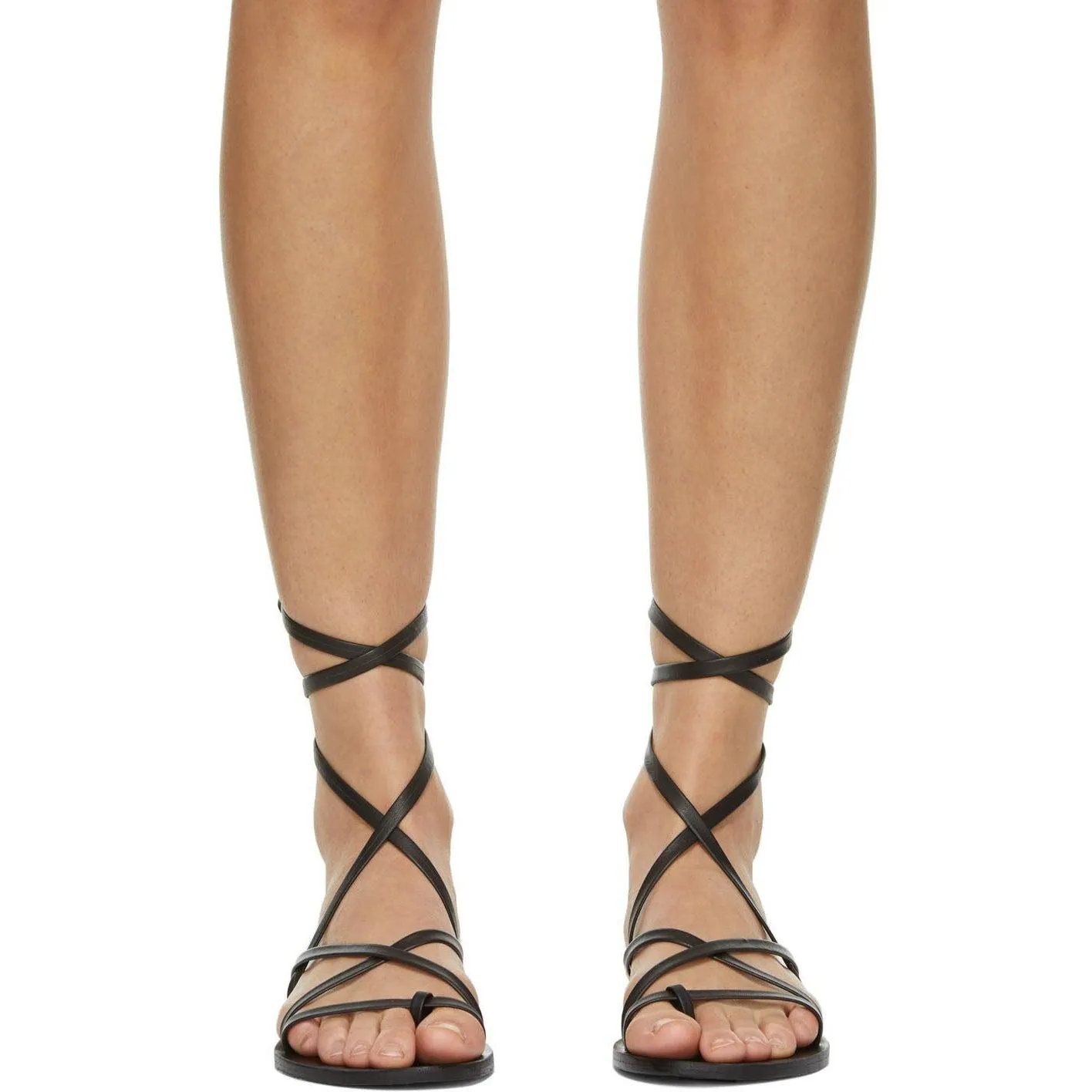 Ancient Greek Sandals Black Morfi Sandals