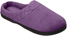 Dearfoams Womens Quilted Memory Foam Clog Slippers
