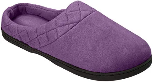 Dearfoams Womens Quilted Memory Foam Clog Slippers