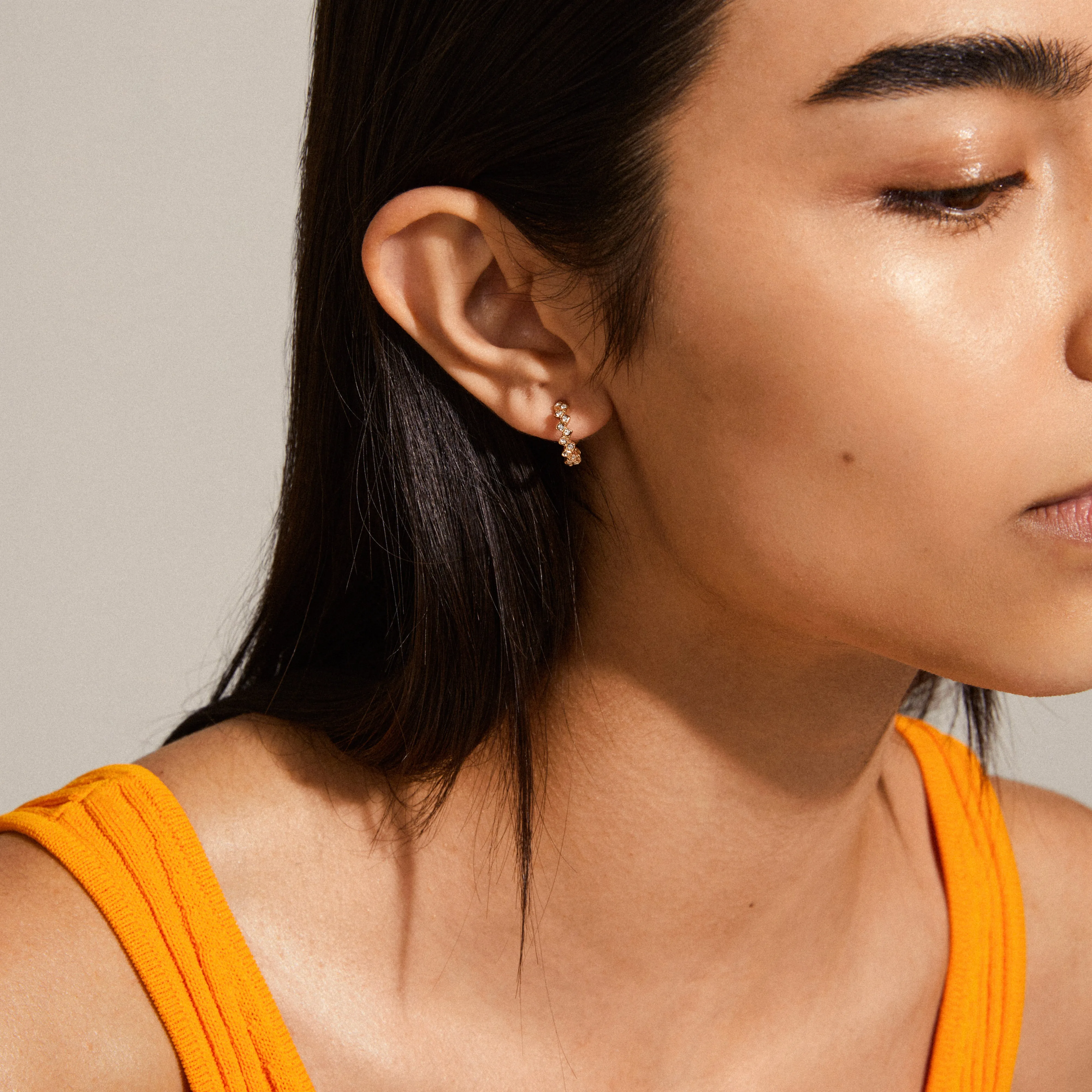 ESTER crystal hoop earrings gold-plated