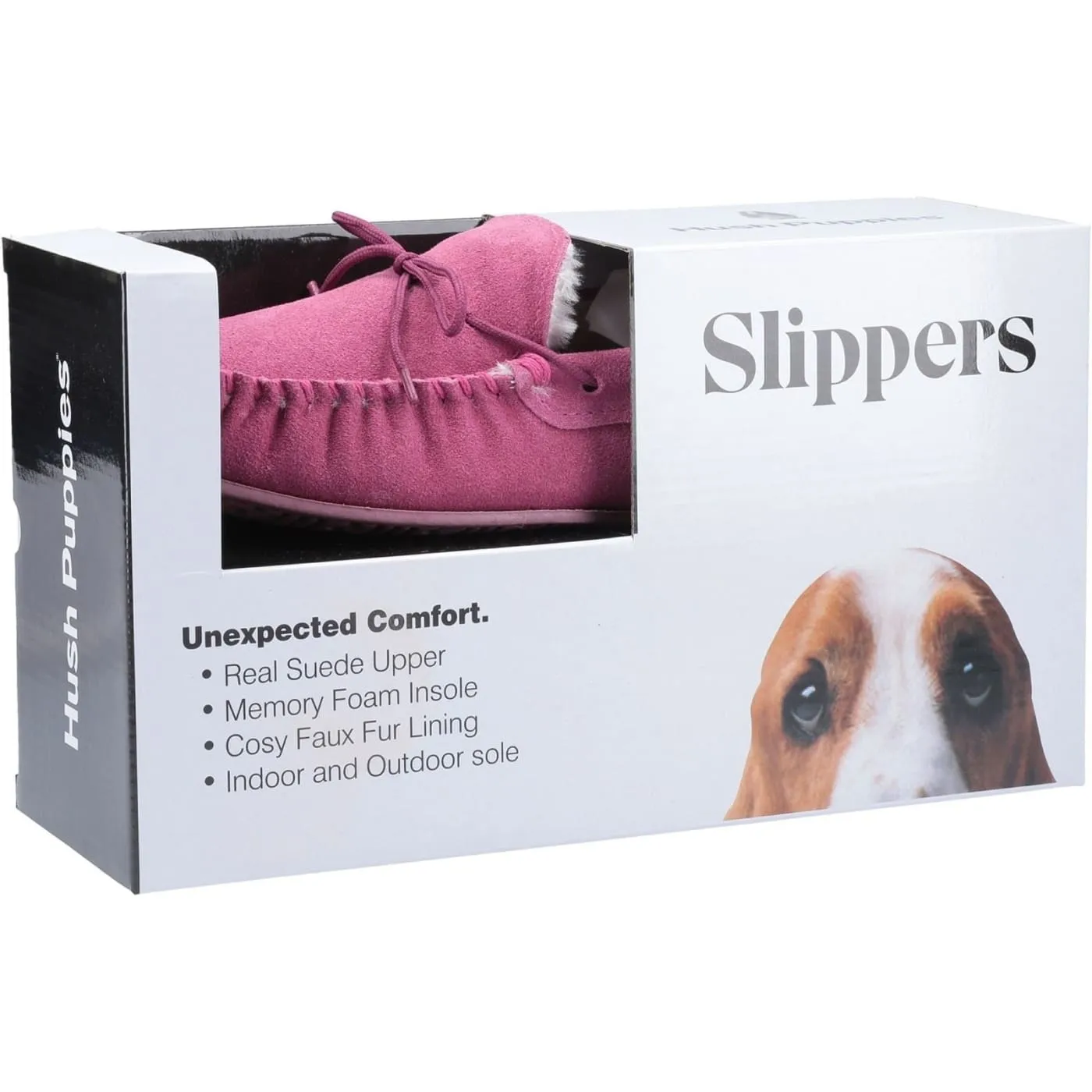 Hush Puppies Allie Pink Ladies Suede Slippers