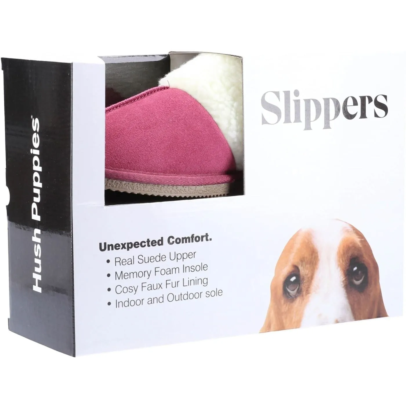 Hush Puppies Arianna Pink Ladies Suede Leather Slippers