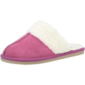 Hush Puppies Arianna Pink Ladies Suede Leather Slippers
