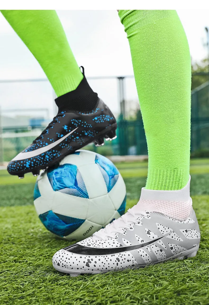 Kids/Youth Two Color High Ankle Cleats for Outdoor and Grass
