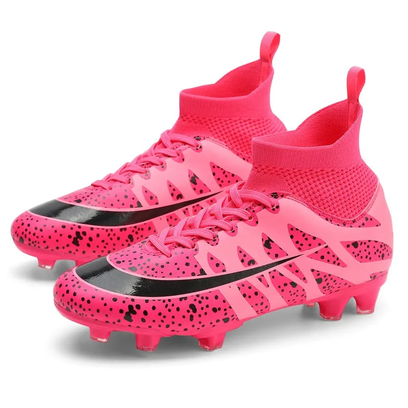 Kids/Youth Two Color High Ankle Cleats for Outdoor and Grass