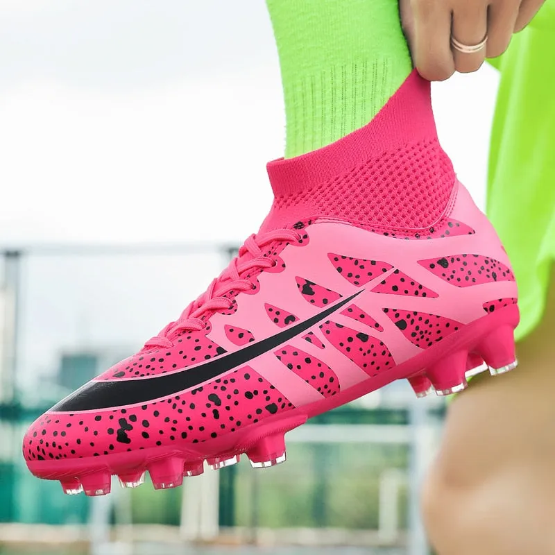 Kids/Youth Two Color High Ankle Cleats for Outdoor and Grass