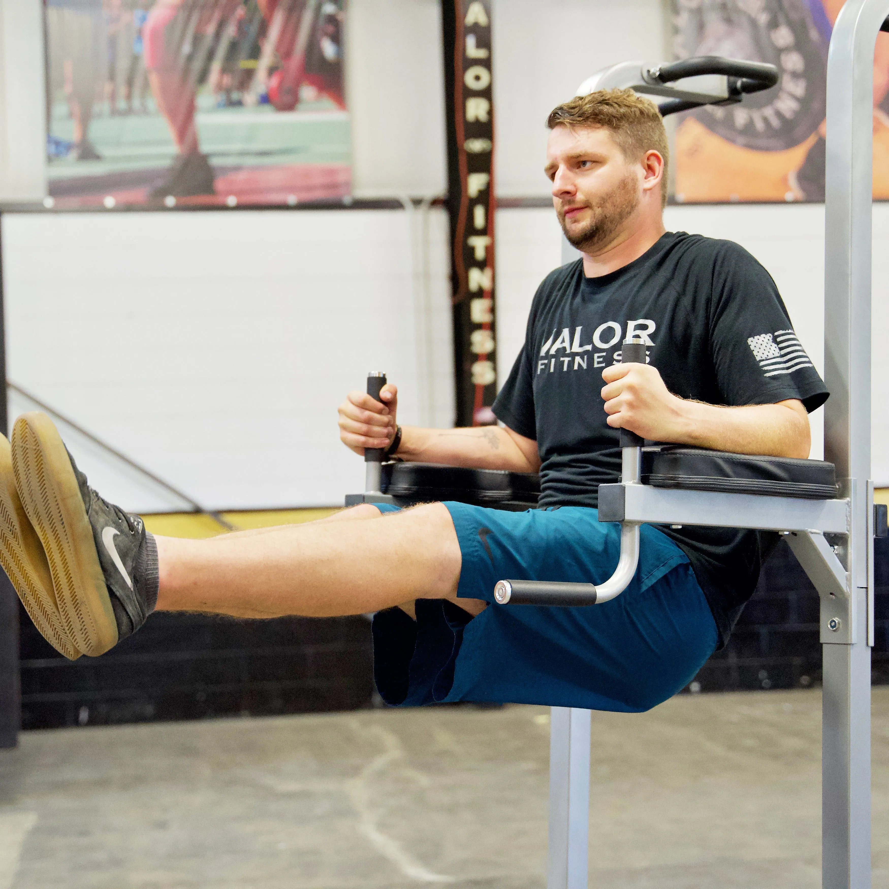 Leg Raise Captain's Chair with Dip and Push Up Station