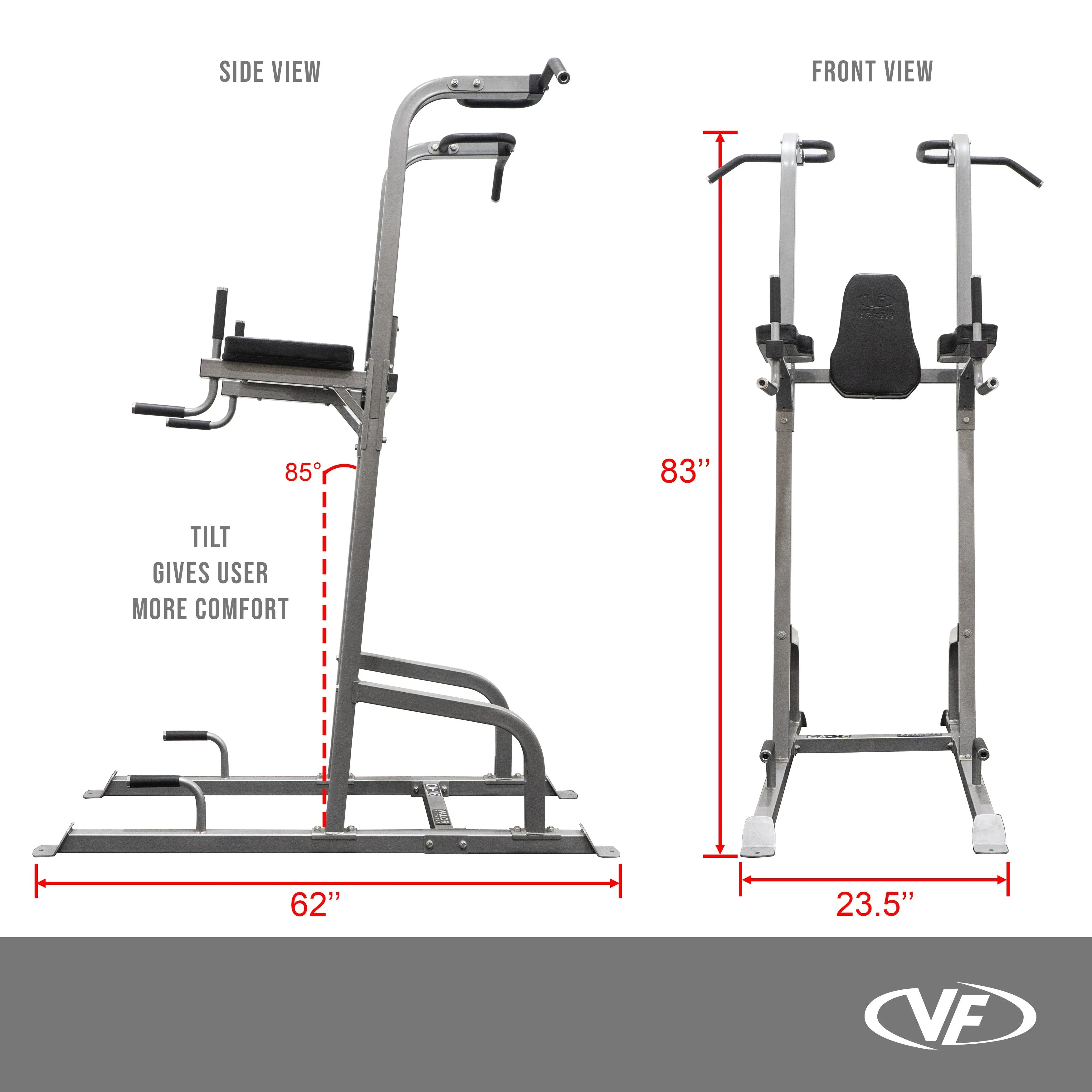 Leg Raise Captain's Chair with Dip and Push Up Station