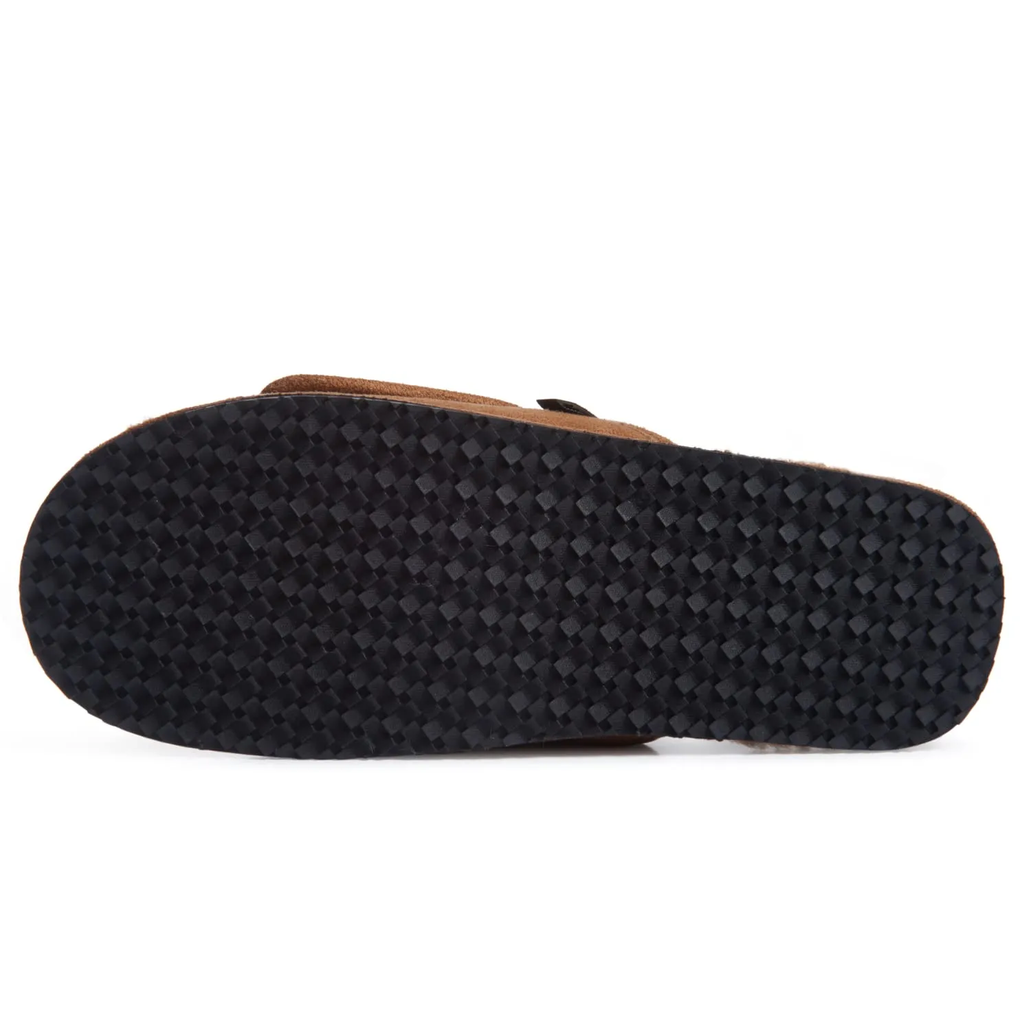 Lucky Brand Mens Microsuede Memory Foam Open Toe Slippers, Cool Adjustable Strap Indoor Outdoor House Sliders for Men