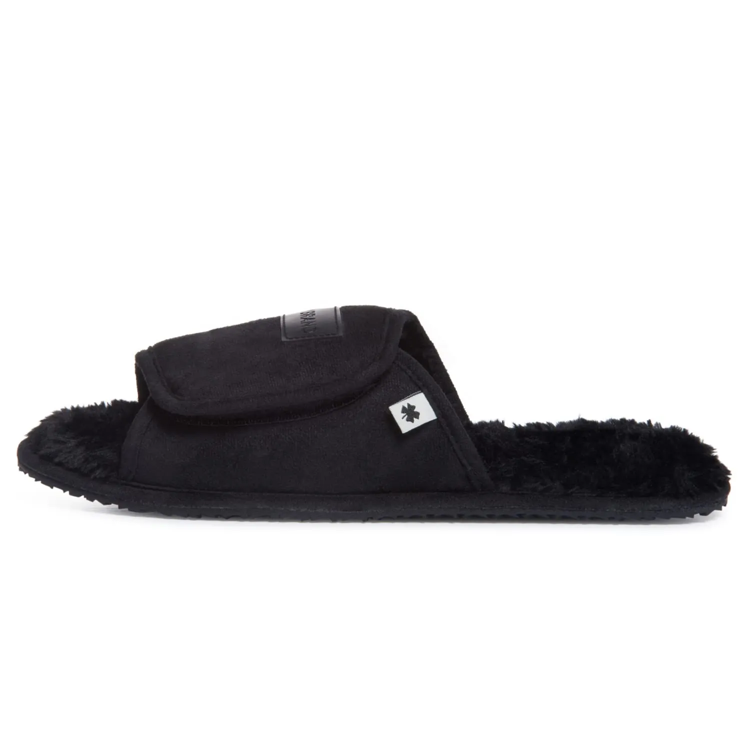 Lucky Brand Mens Microsuede Memory Foam Open Toe Slippers, Cool Adjustable Strap Indoor Outdoor House Sliders for Men