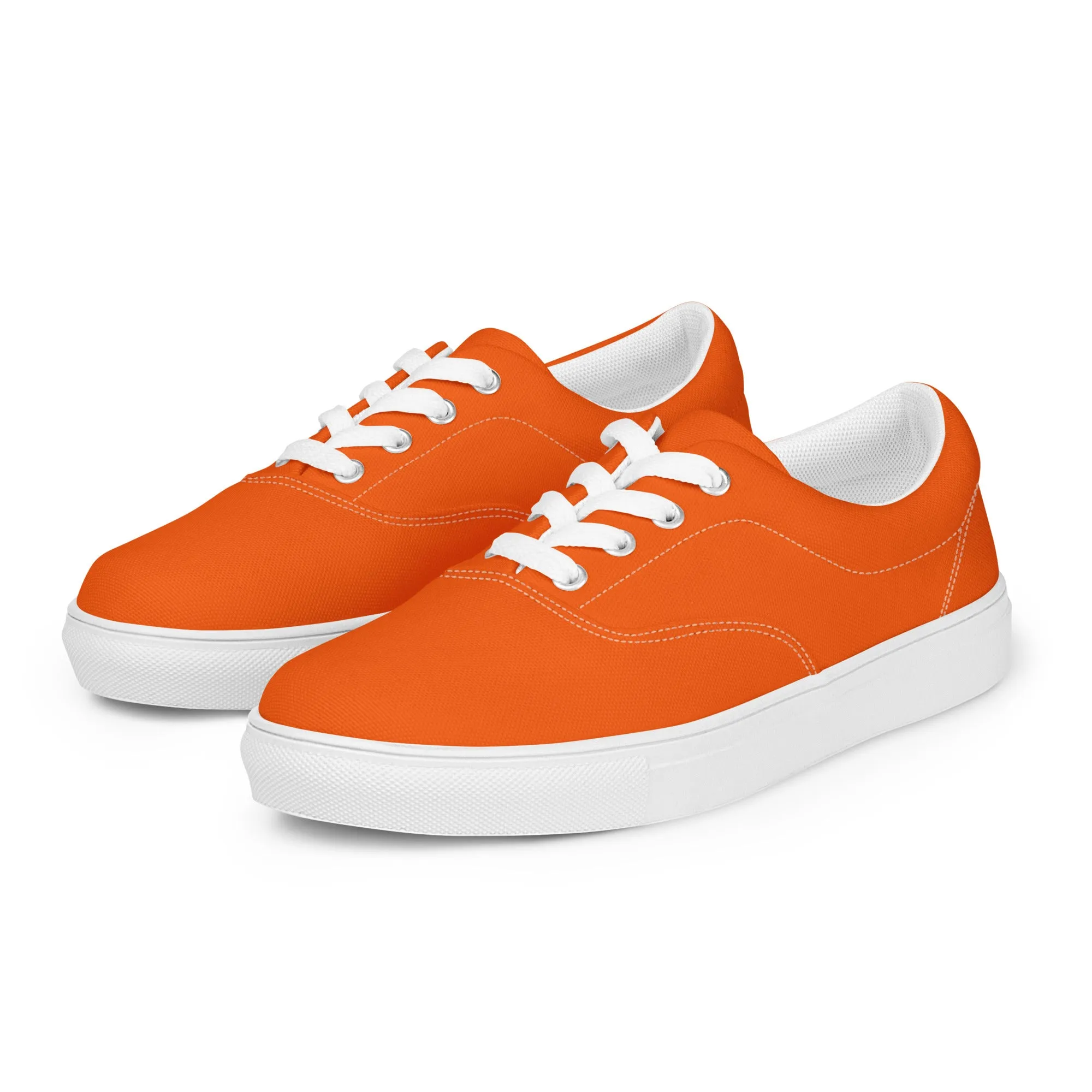 Men’s Orange lace-up canvas shoes