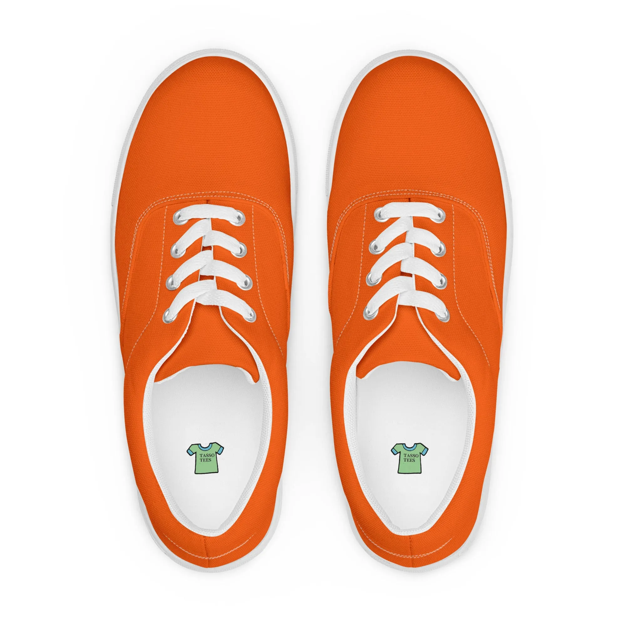 Men’s Orange lace-up canvas shoes