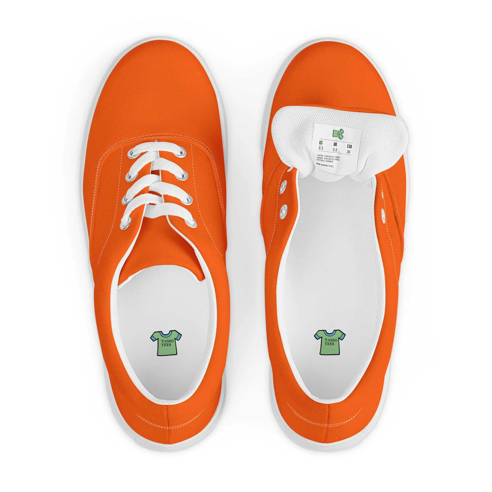 Men’s Orange lace-up canvas shoes