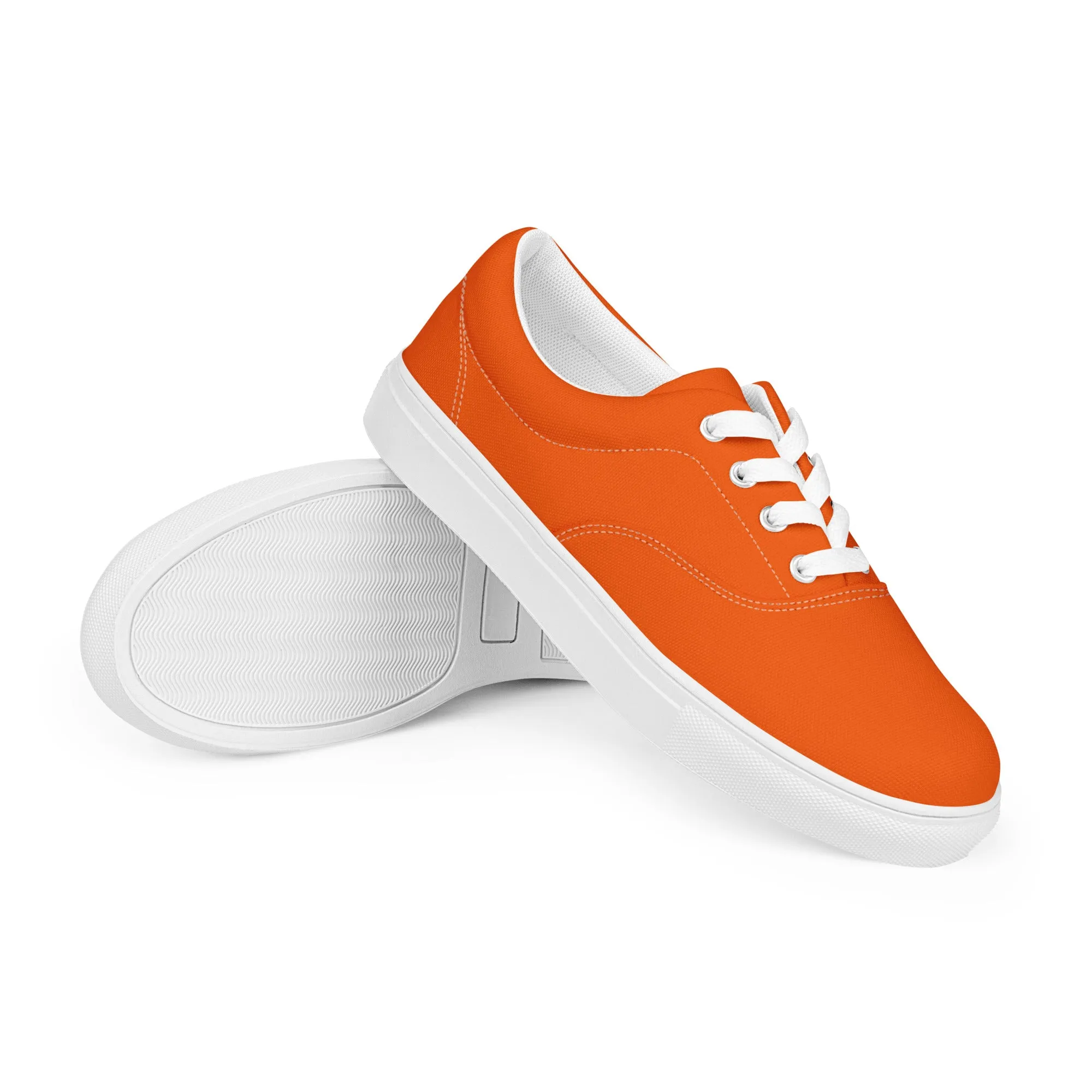 Men’s Orange lace-up canvas shoes