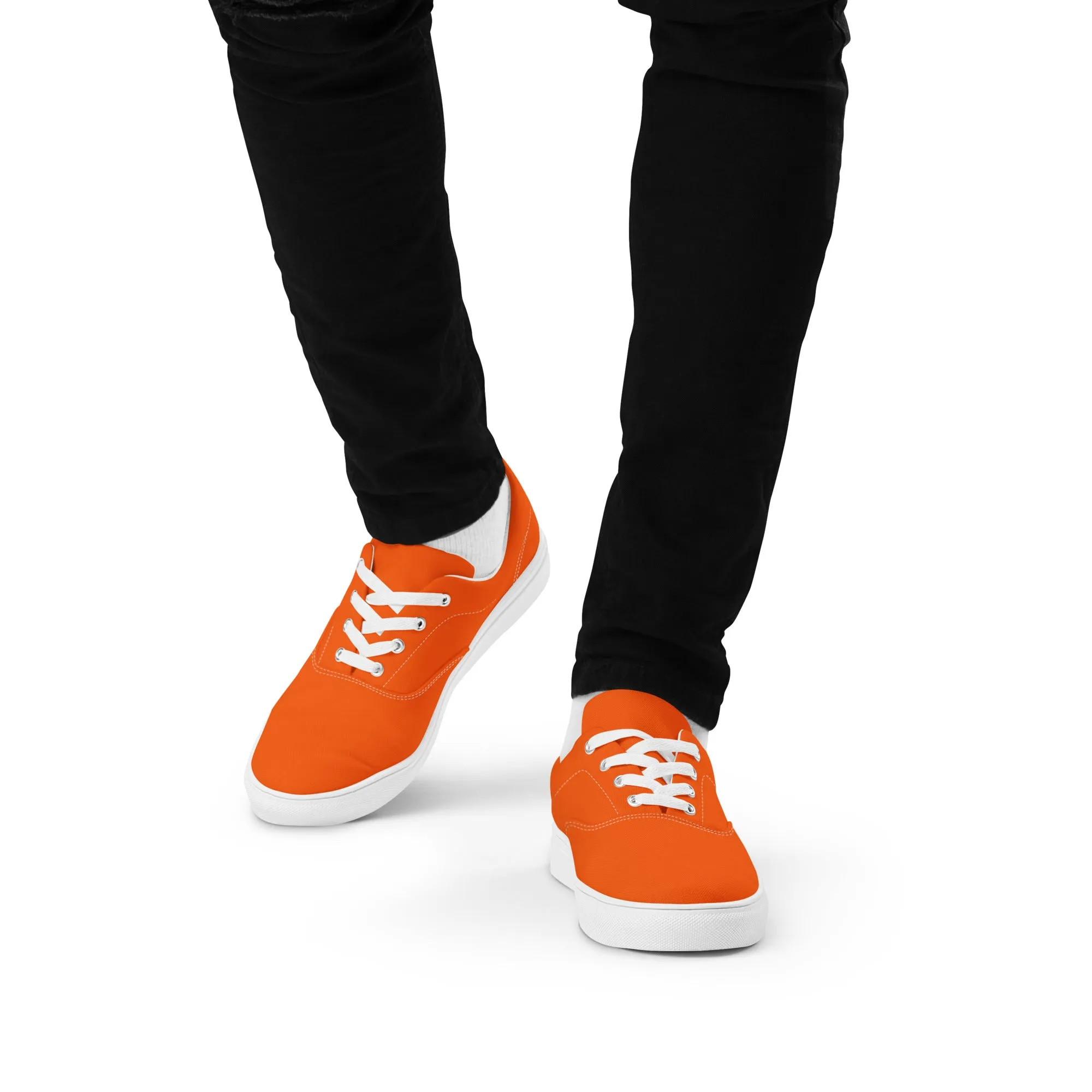 Men’s Orange lace-up canvas shoes