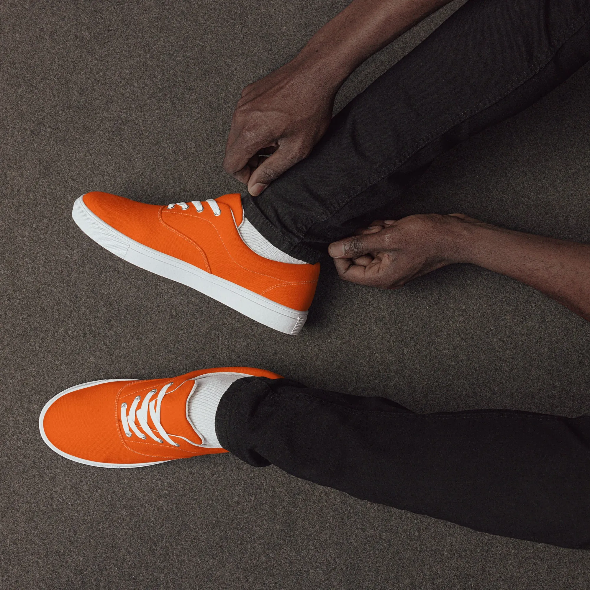 Men’s Orange lace-up canvas shoes