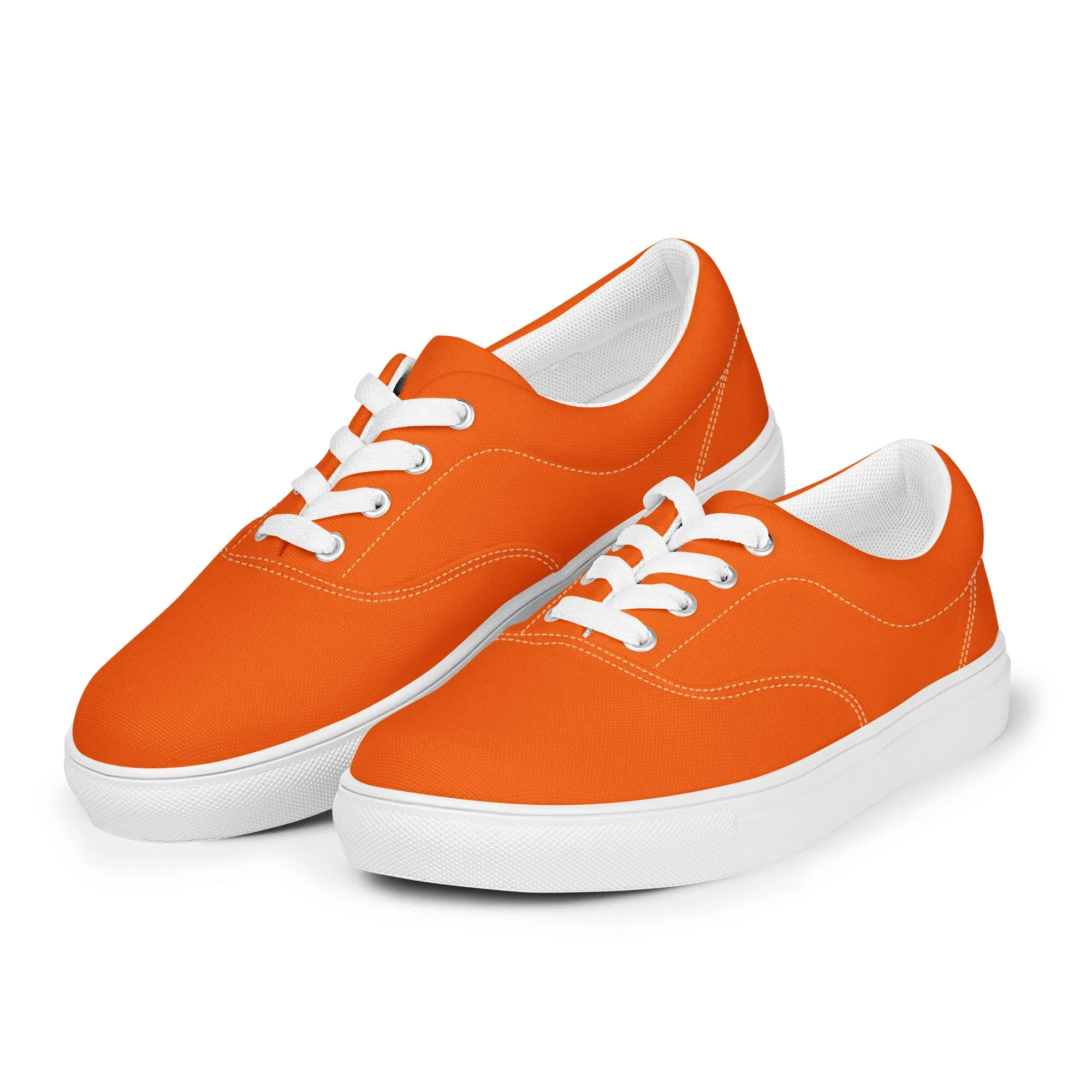 Men’s Orange lace-up canvas shoes
