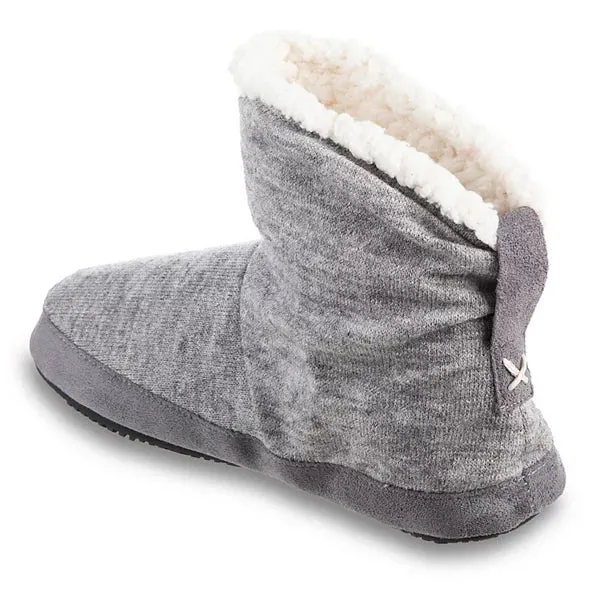 New with tags! Isotoner Women's Knit Marisol Hoodback Slippers, Grey, Sz S Fits 5-6, Machine Washable!