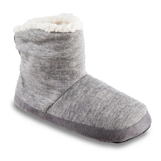 New with tags! Isotoner Women's Knit Marisol Hoodback Slippers, Grey, Sz S Fits 5-6, Machine Washable!