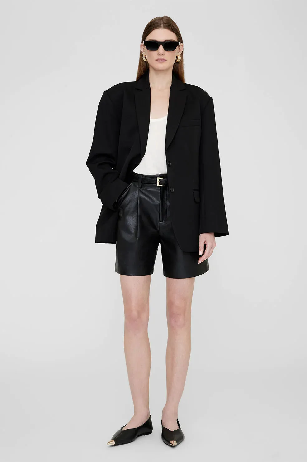 Nina Flats With Metal Toe Cap | Black