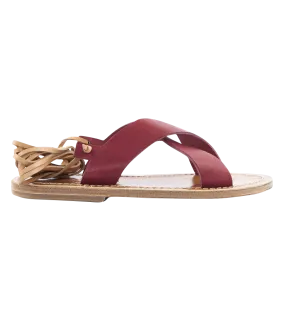 PATMOS CRISSCROSS SANDALS FT ANKLE TIES BORDEAUX