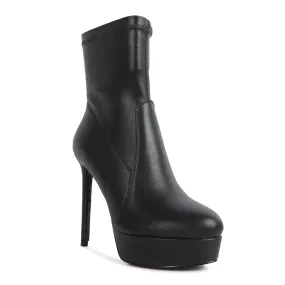 Rossetti Stretch Pu High Heeled Ankle Boot