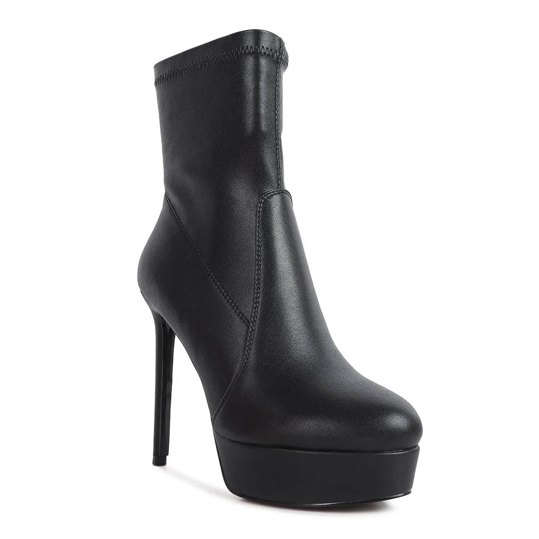 Rossetti Stretch Pu High Heeled Ankle Boot