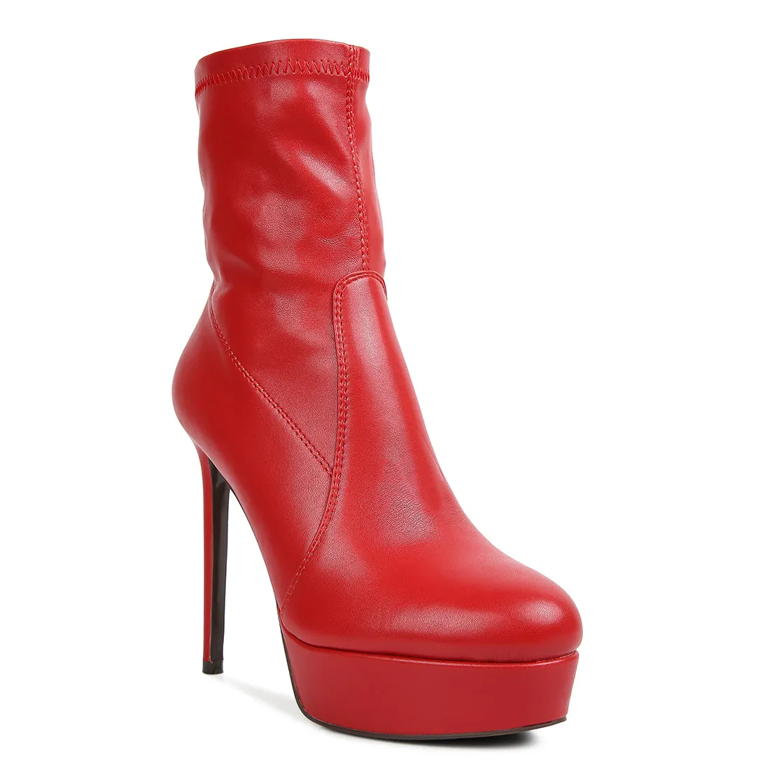Rossetti Stretch Pu High Heeled Ankle Boot