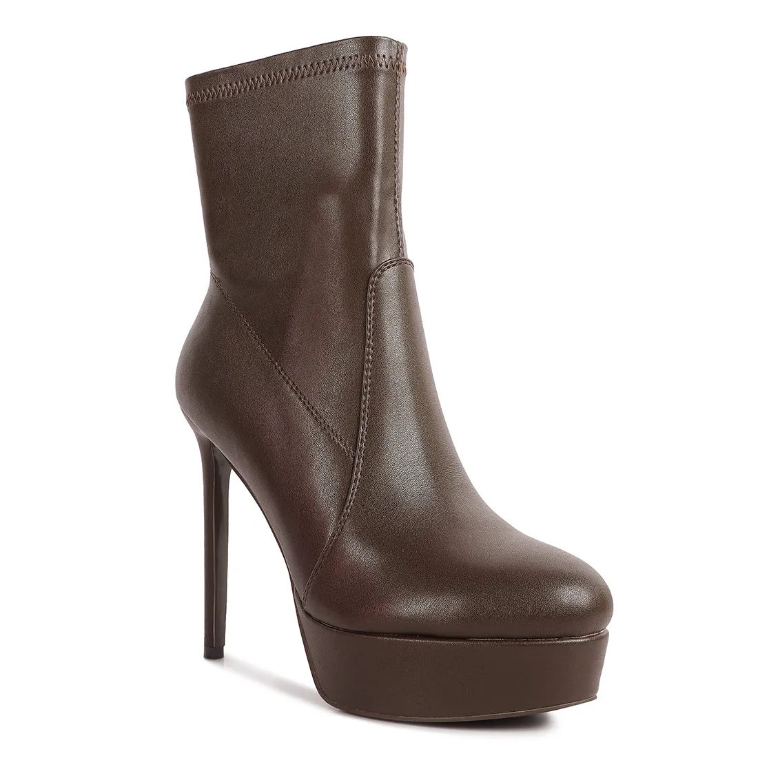 Rossetti Stretch Pu High Heeled Ankle Boot