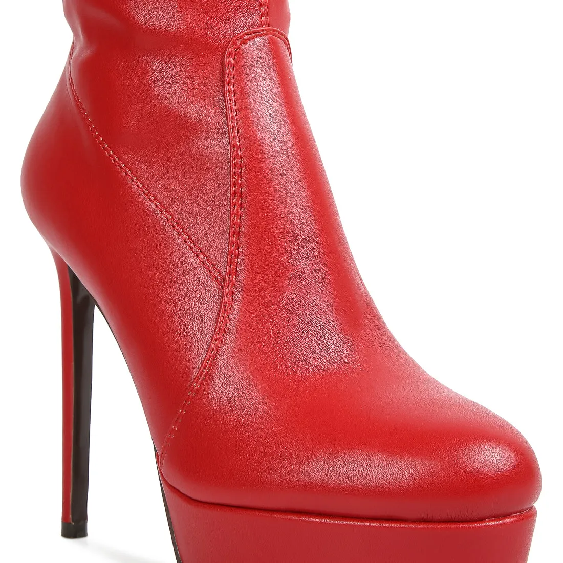 Rossetti Stretch Pu High Heeled Ankle Boot