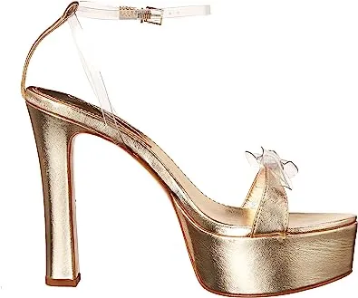 Schutz Elyda Platform Platina Transparent Ankle Strap Open Toe High Heel Sandals