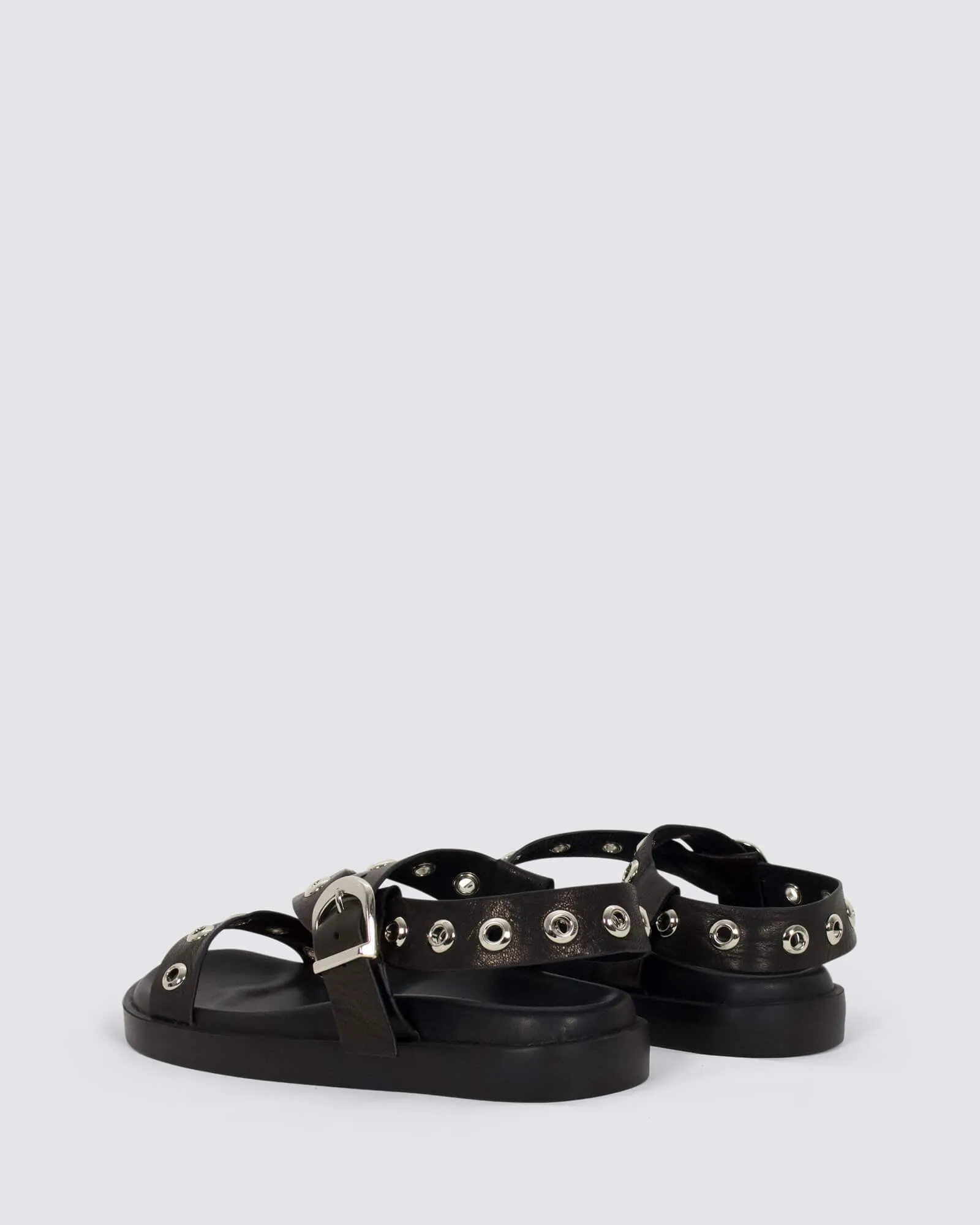 TULUM SANDALS BLACK LEATHER