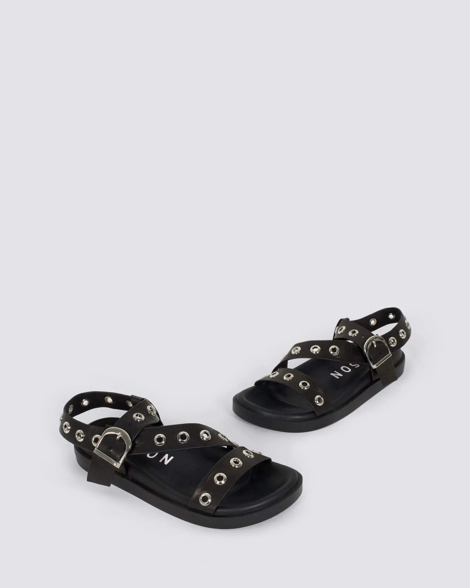 TULUM SANDALS BLACK LEATHER