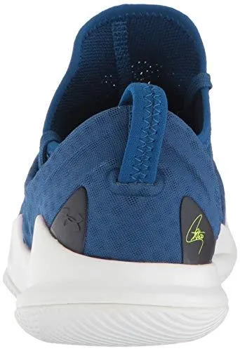 Under Armour Boys' Pre School Curry 5 Basketball Shoe, Moroccan Blue (401)/White, 1