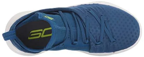 Under Armour Boys' Pre School Curry 5 Basketball Shoe, Moroccan Blue (401)/White, 1