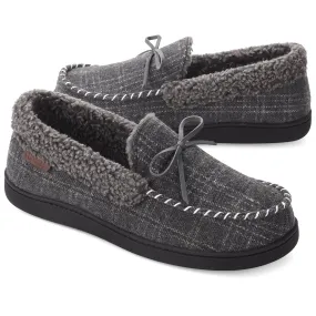 VONMAY Men's Moccasin Slippers Comfort Polar Fleece House Shoes Warm Flannel Lining Memory Foam Indoor & Outdoor