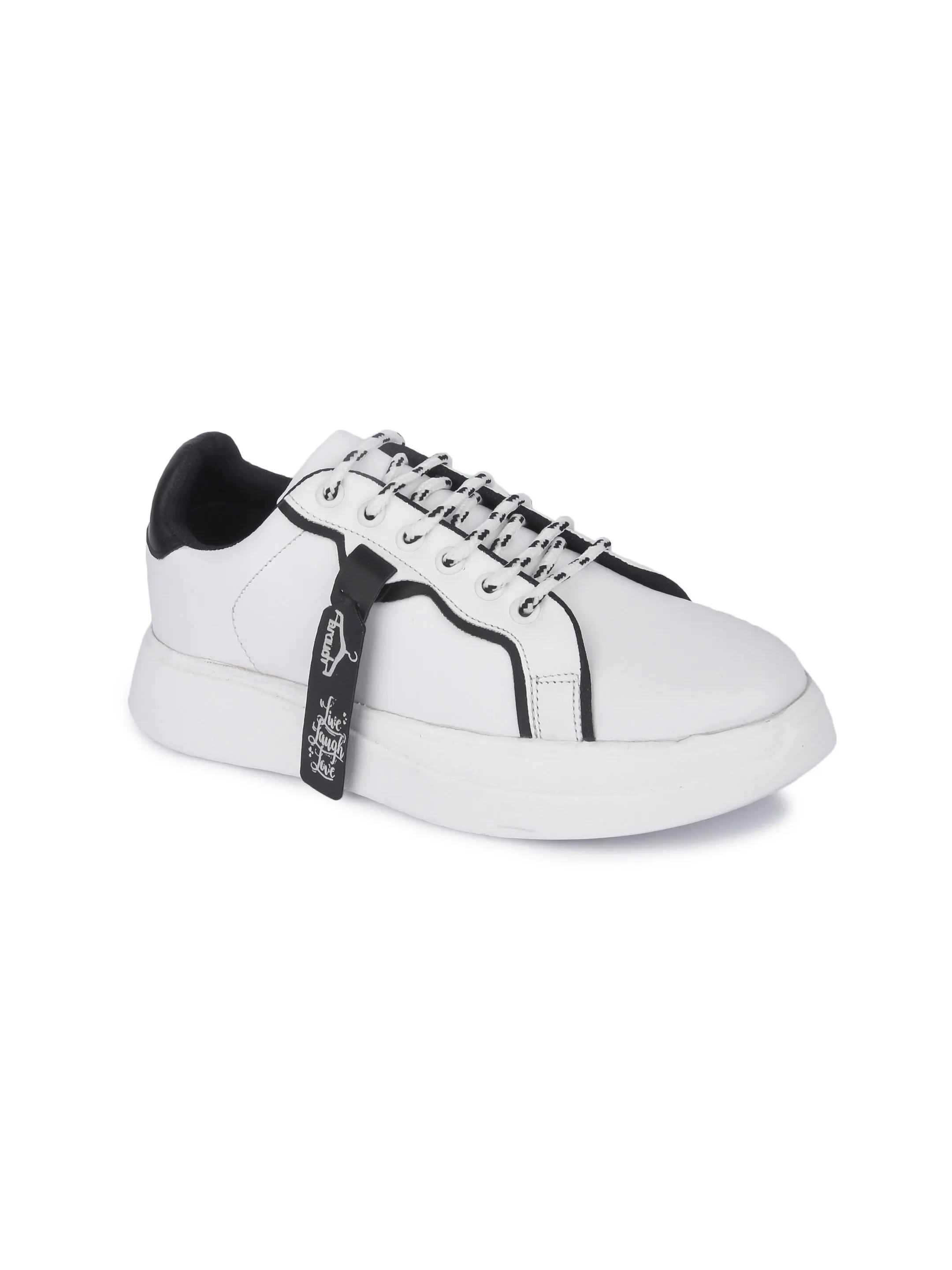 White and Black Live Laugh Love Casual Sneaker