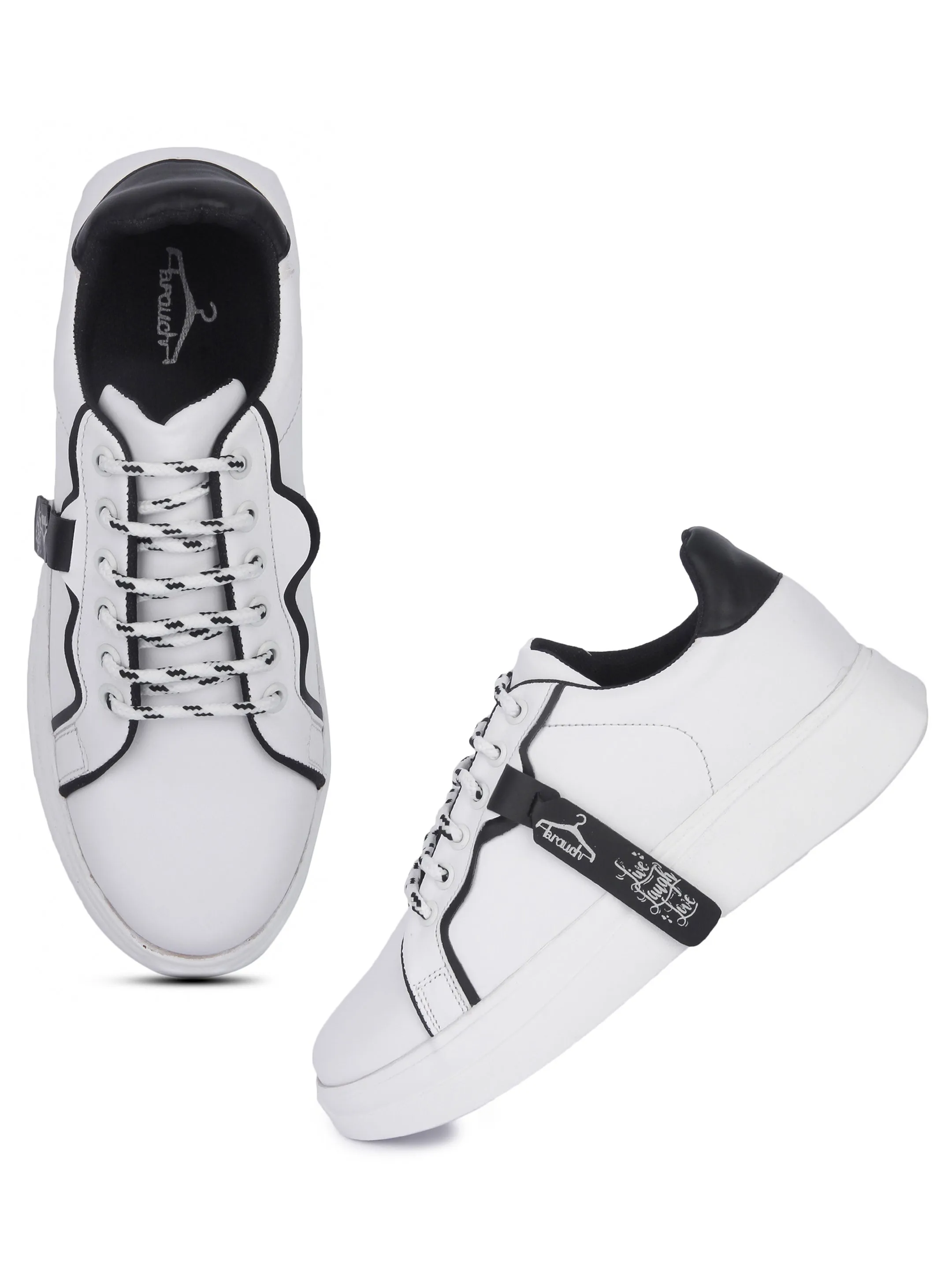 White and Black Live Laugh Love Casual Sneaker