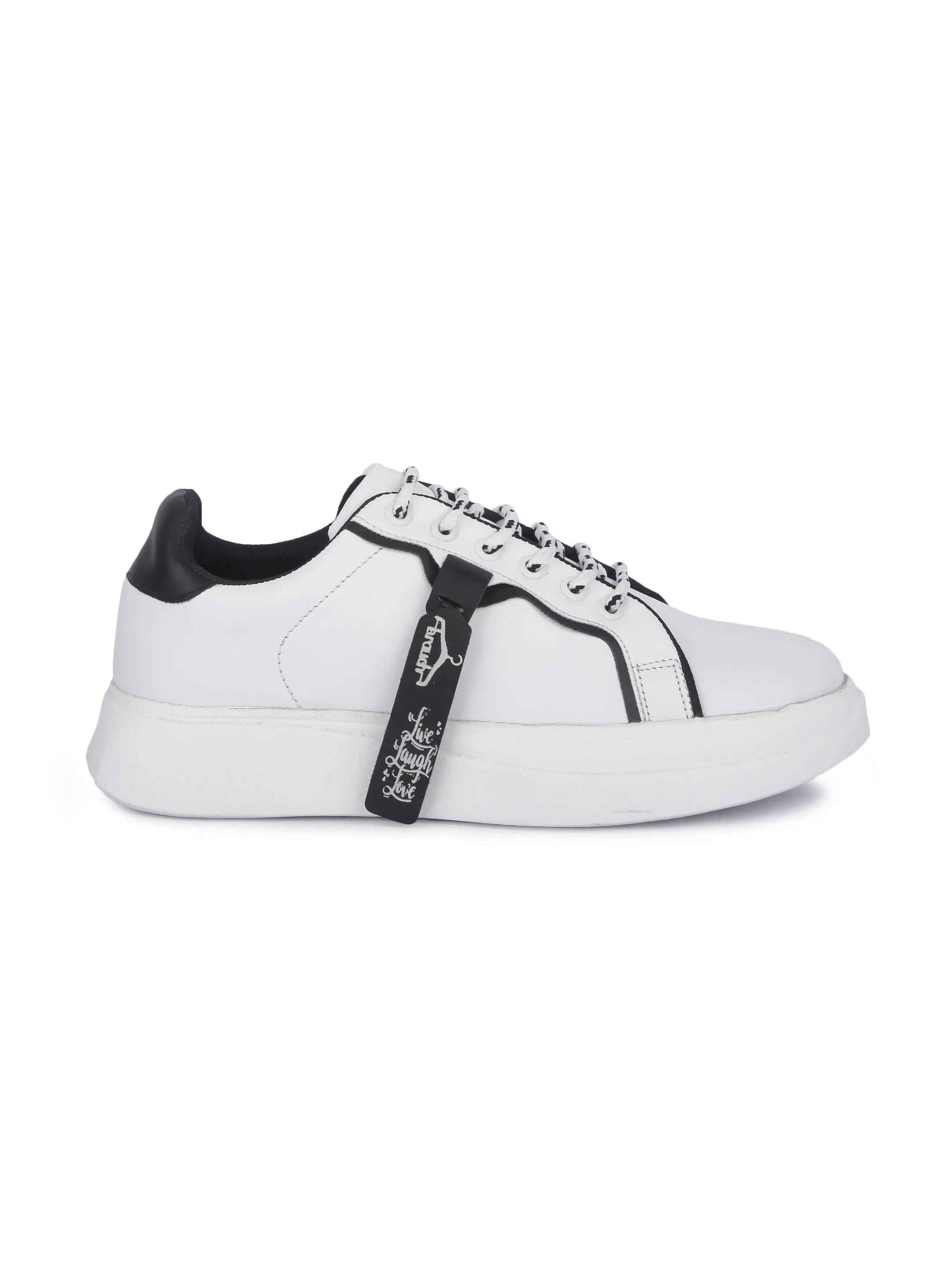 White and Black Live Laugh Love Casual Sneaker