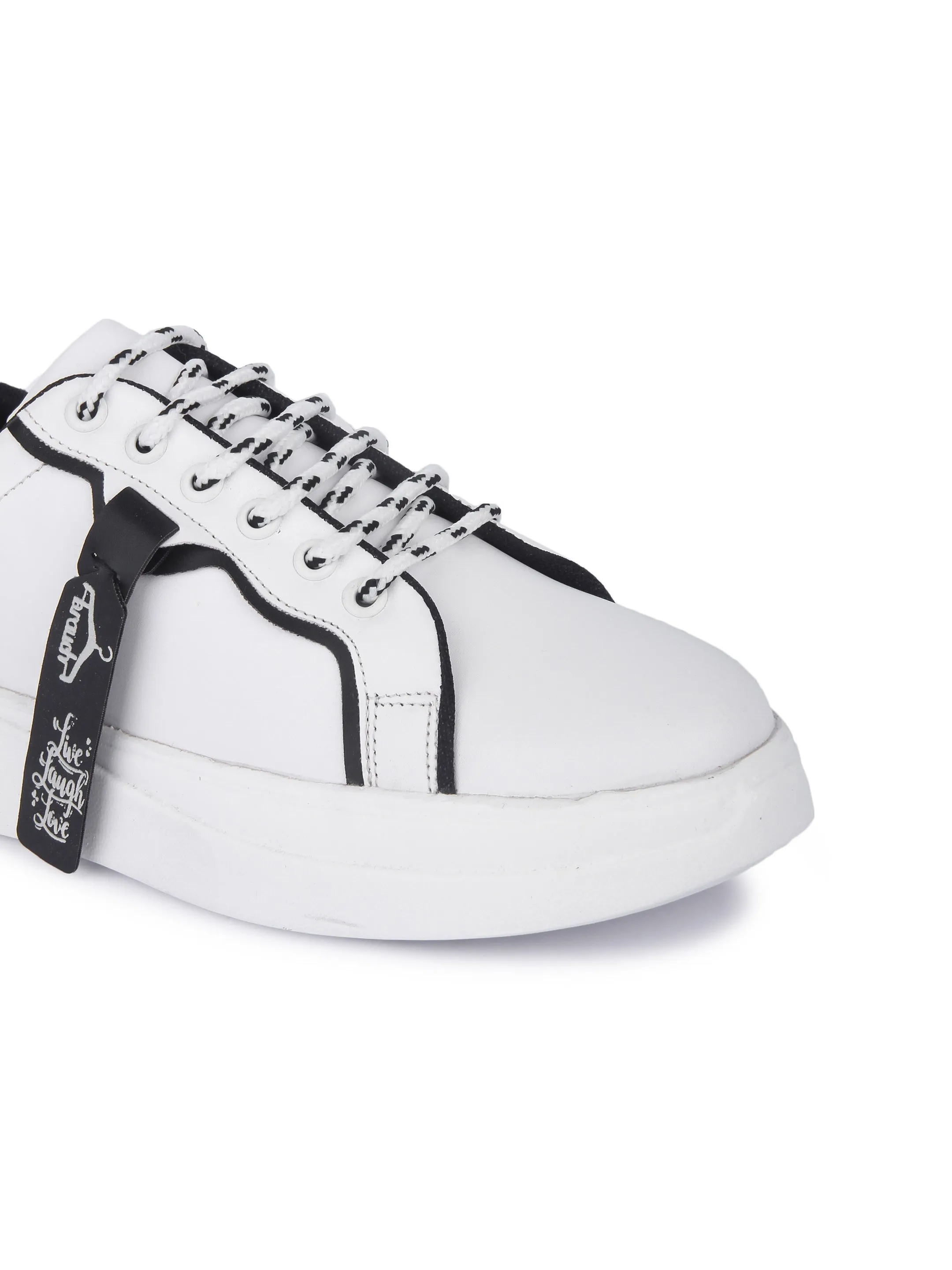 White and Black Live Laugh Love Casual Sneaker