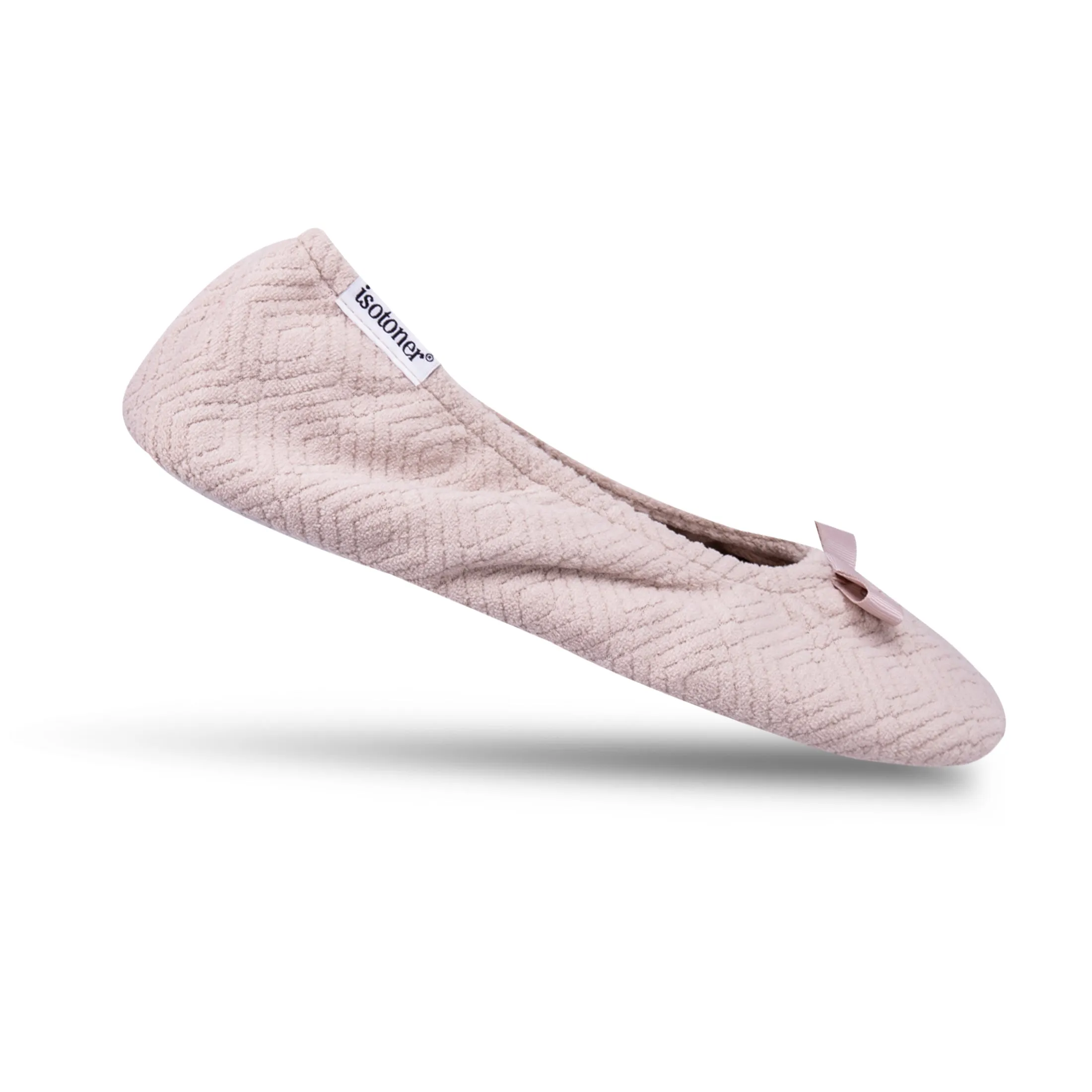Women's Diamond Microterry Gemma Ballerina Slipper with Memory Foam