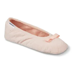 Women's Diamond Microterry Gemma Ballerina Slipper with Memory Foam