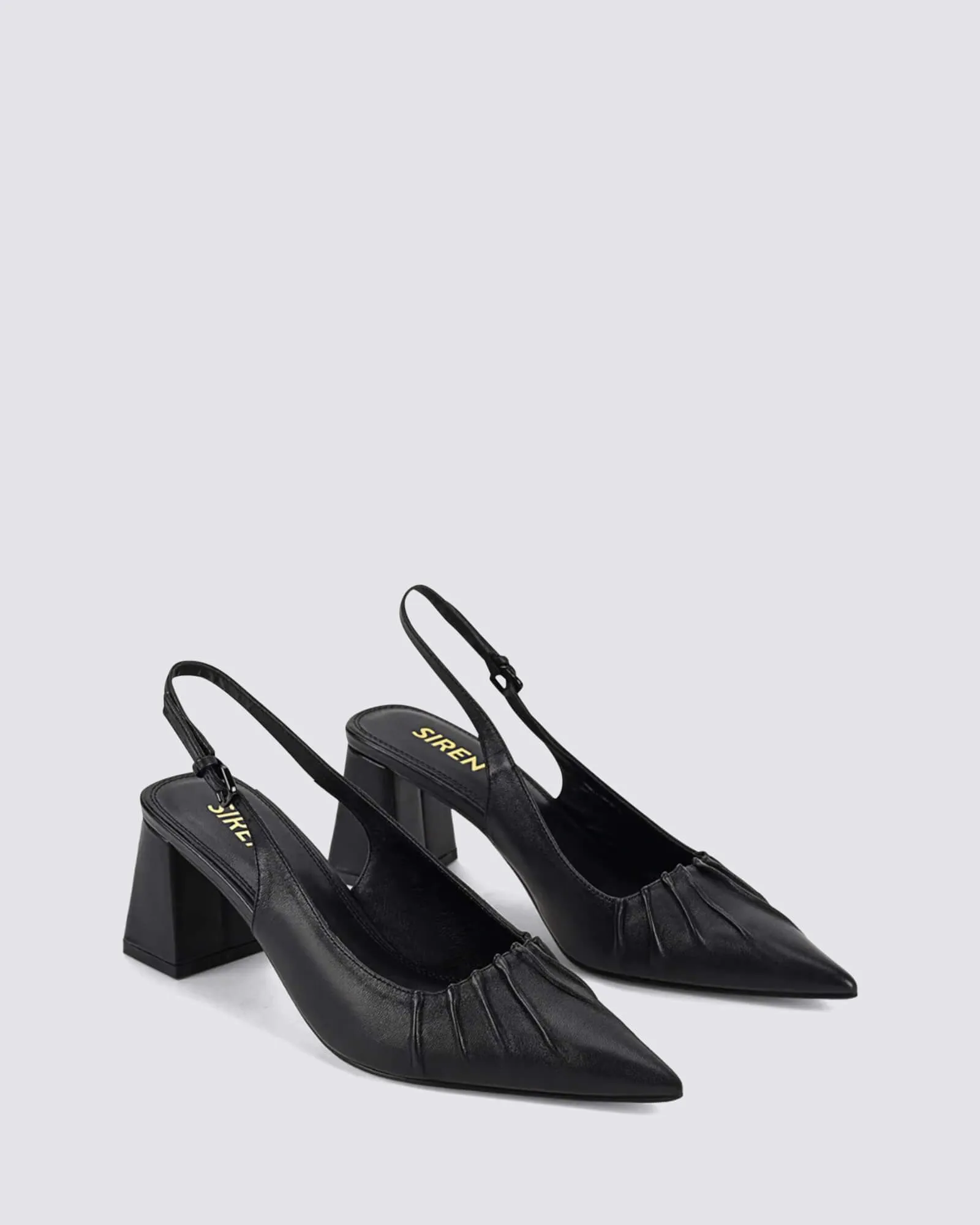 YABELL SLINGBACK BLOCK HEELS BLACK