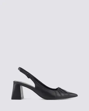 YABELL SLINGBACK BLOCK HEELS BLACK
