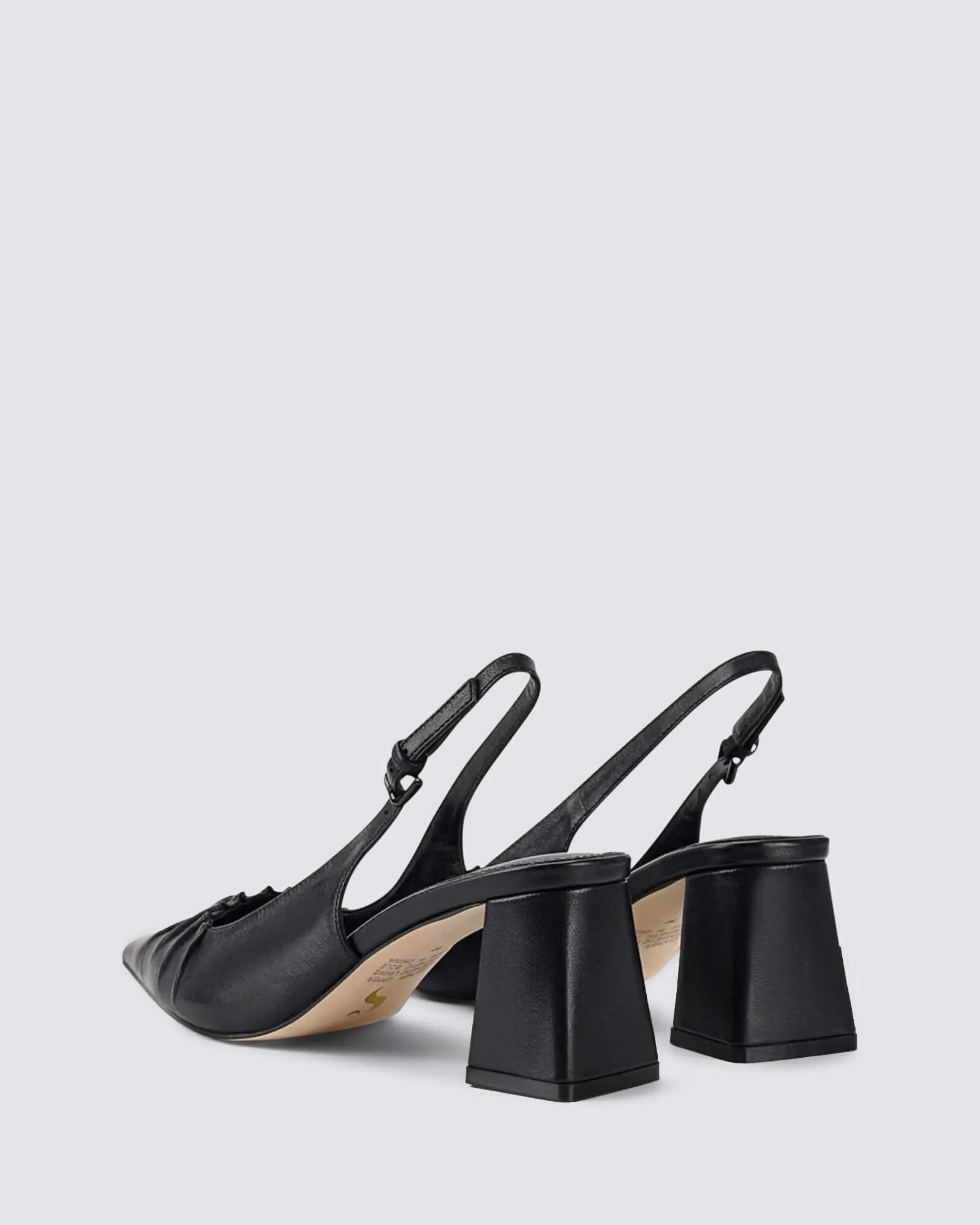 YABELL SLINGBACK BLOCK HEELS BLACK