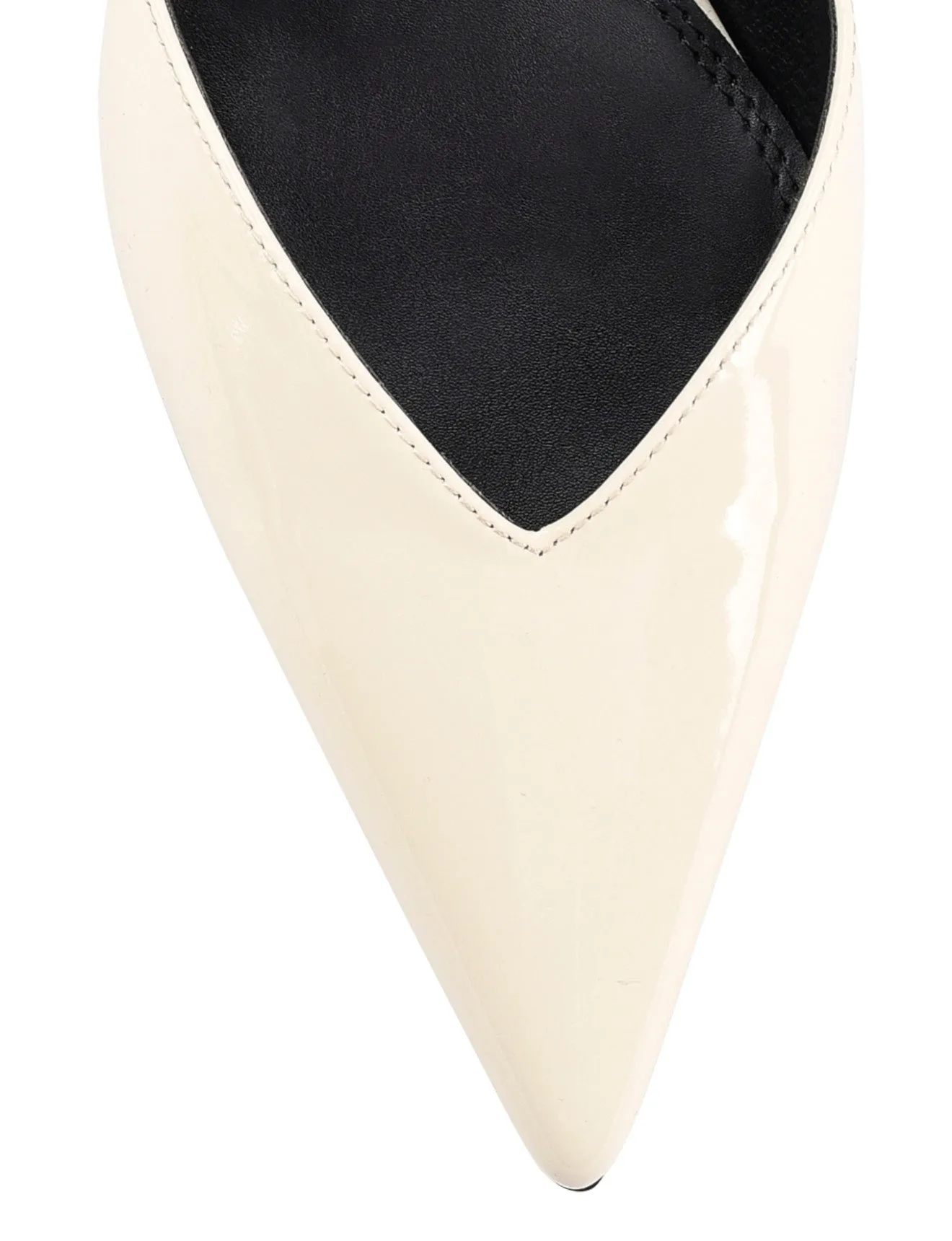 Yoco Slingback Kitten Heels - Chalk White Patent Leather
